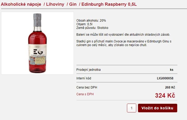 Gin Edinburgh Raspberry 0,5L