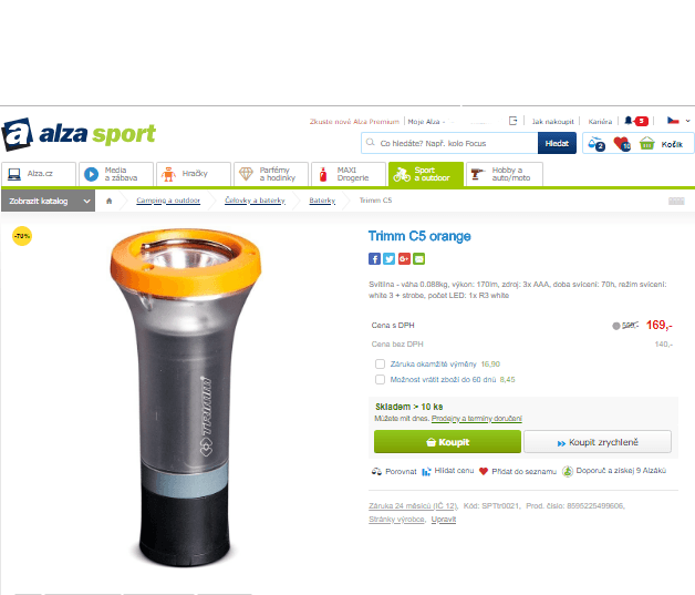 Bateriová svítilna Trimm C5