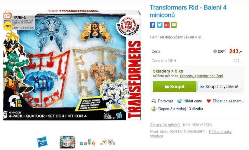 Hasbro Transformers RID - 4 miniconi