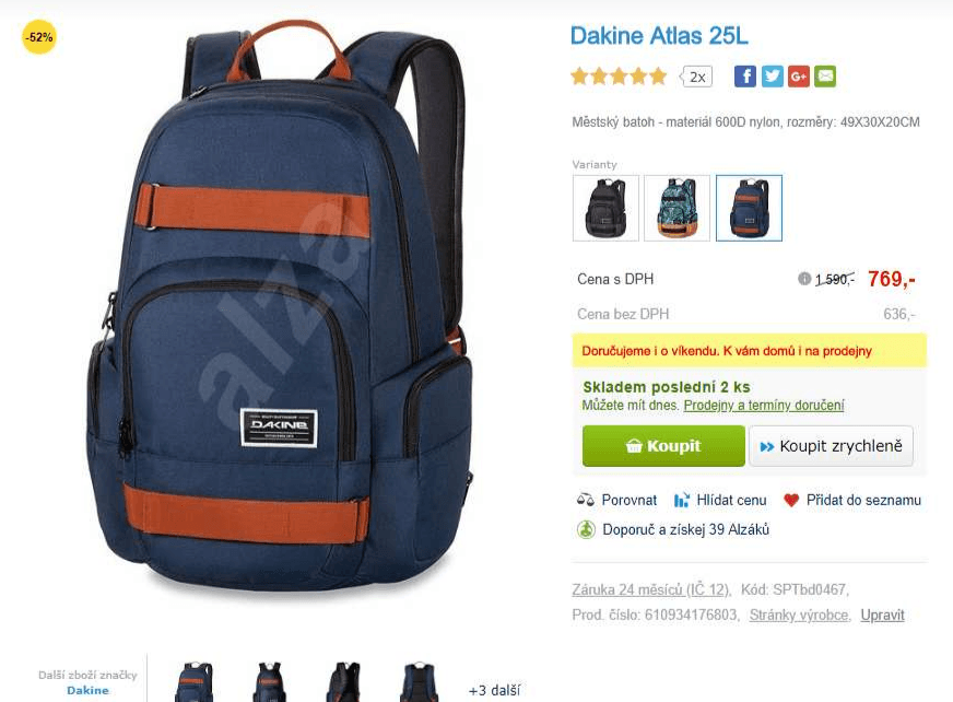 Městský batoh Dakine Atlas, 25L