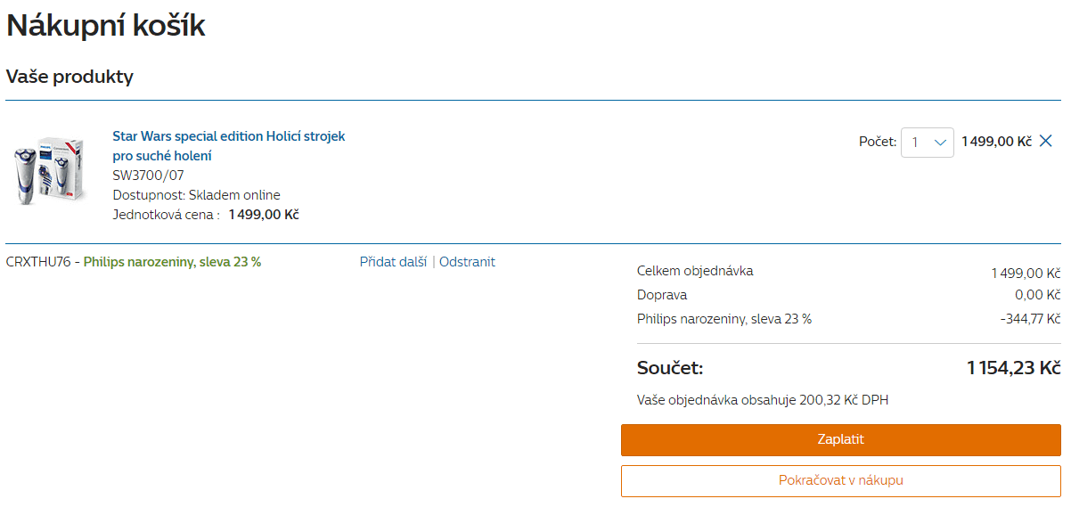 Eshop Philips - sleva 23% na vše