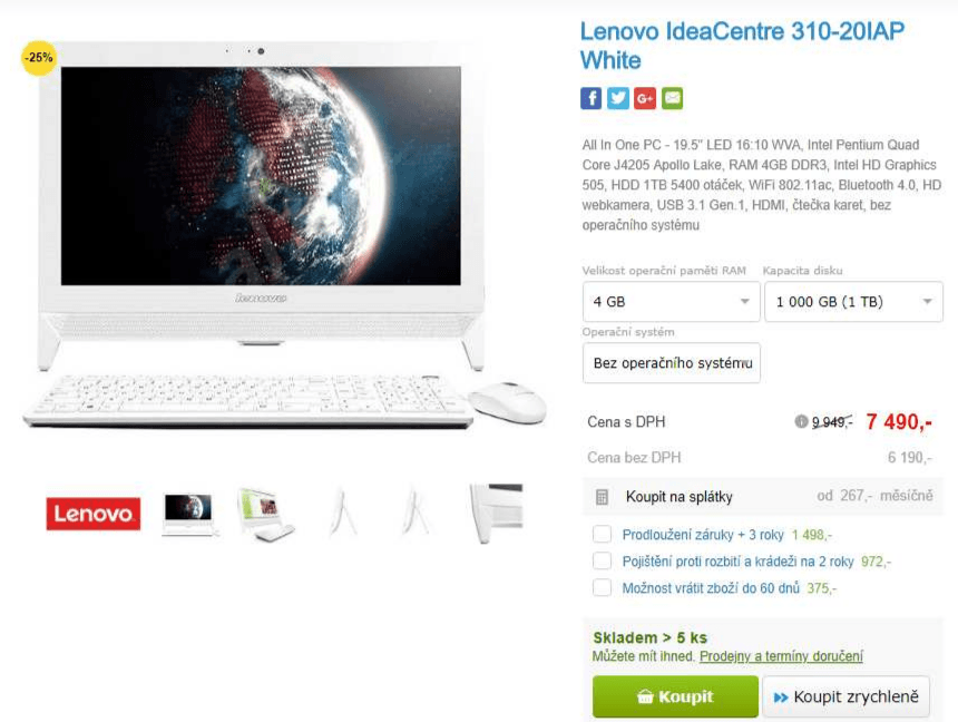 PC Fujitsu, 2,6GHz, 4GB RAM, 19"