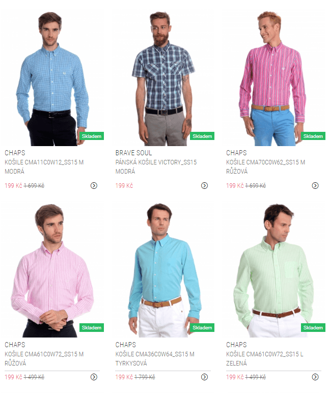 Pánské košile jen za 199 Kč