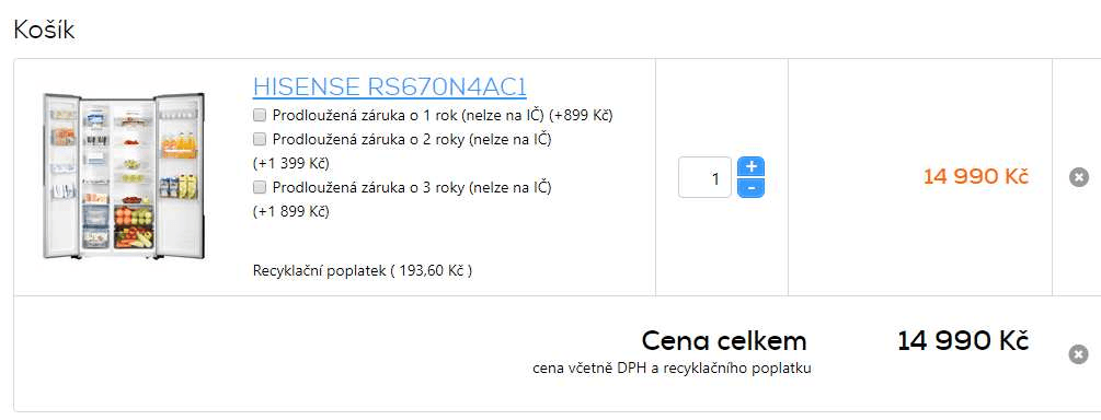 Americká lednice Hisense, led, displej, no frost