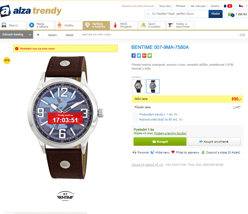 Pánské hodinky Bentime 007-9MA-7580A