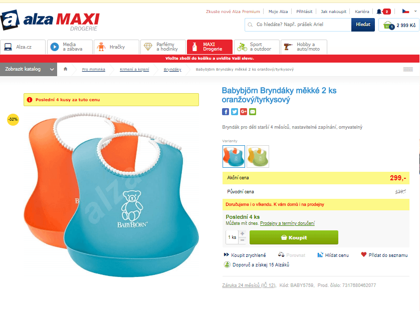 Bryndáky Babybjörn měkké, 2 ks