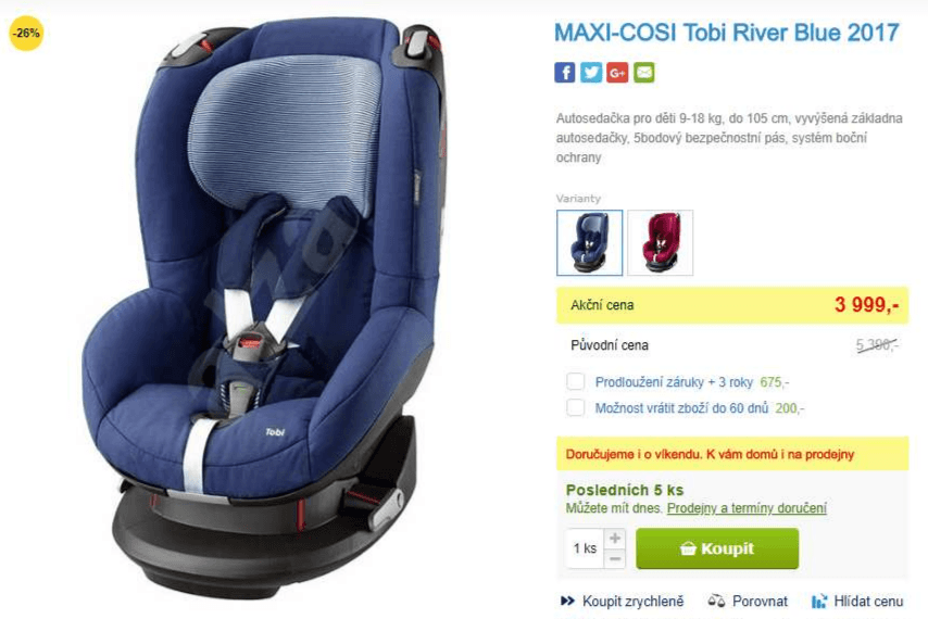 Autosedačka Maxi-Cosi Tobi 2017 River Blue 
