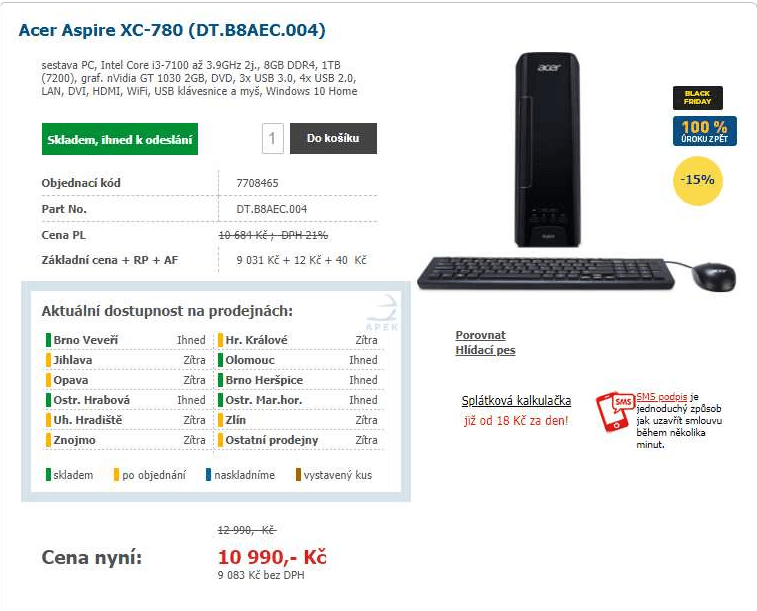 Acer, i3 - 3,9GHz, 8GB RAM, 2GB Nvidia