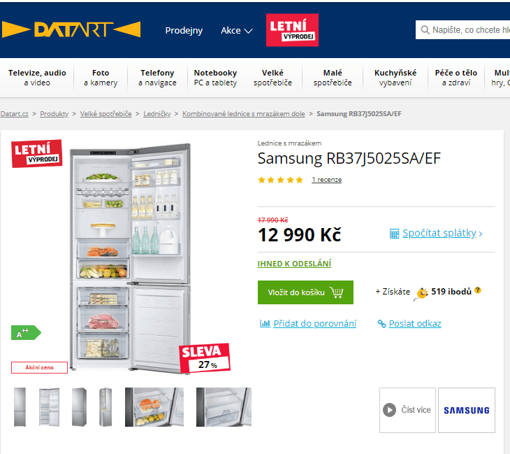 Komb. lednice Samsung, A++, True No Frost