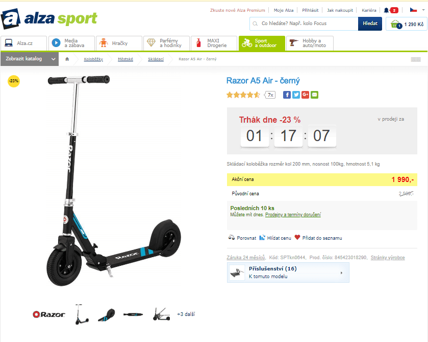 Skládací koloběžka Razor A5 Air