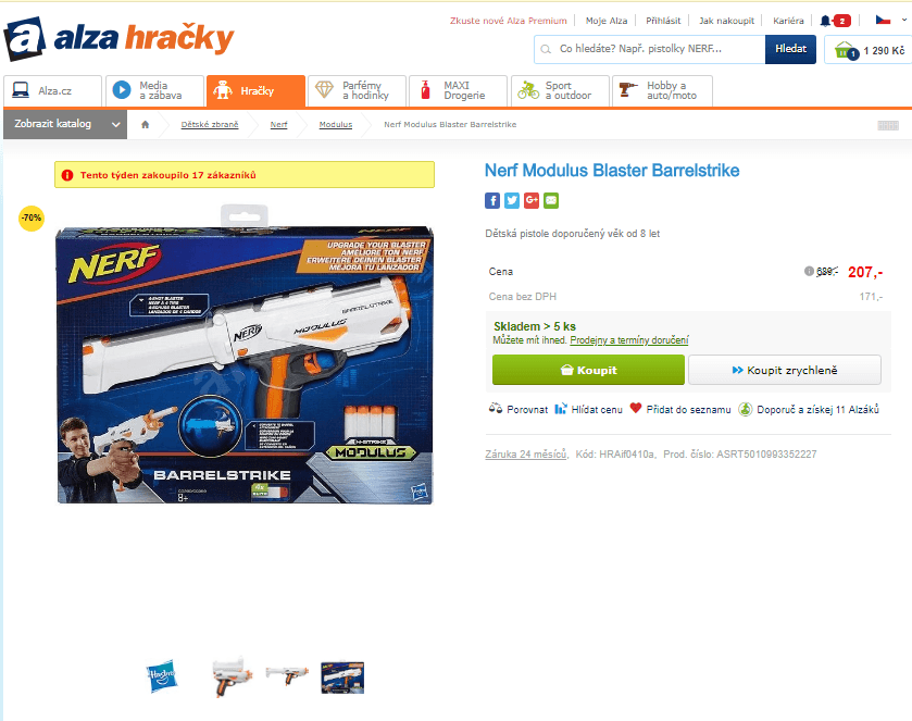 Pistole Nerf Modulus Blaster Barrelstrike