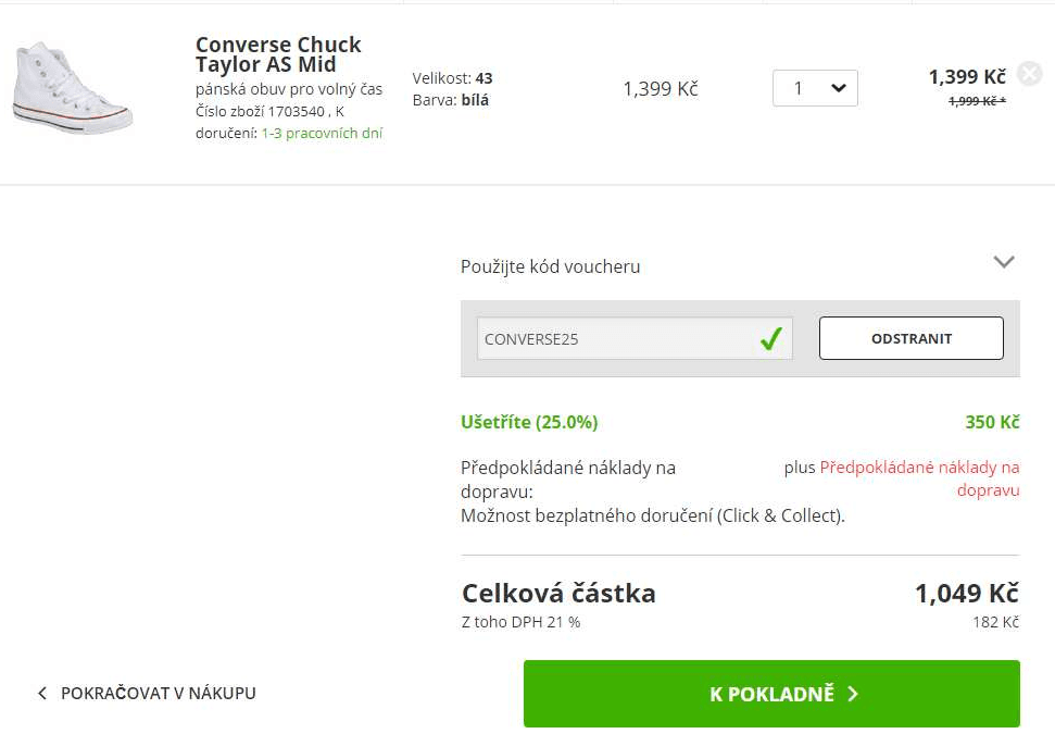 Sleva 25% na všechny boty Converse