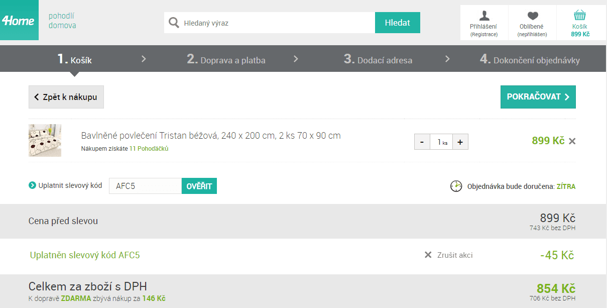 Bavlněné povlečení Kvalitex, 240x220 cm