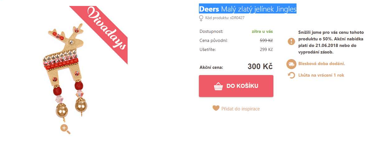 Deers malý přívěšek jelínek Jingles 