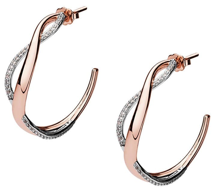 Náušnice Brosway bicolor se zirkony Ribbon