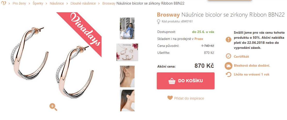 Náušnice Brosway bicolor se zirkony Ribbon
