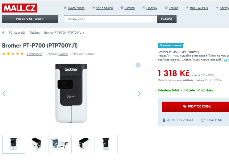 Tiskárna štítků Brother PT-P700