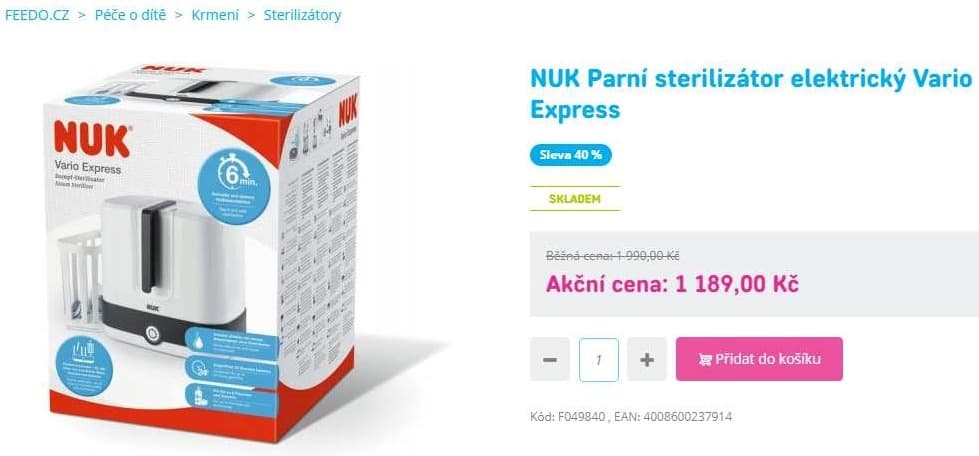 Parní el. sterilizátor NUK Vario Expres