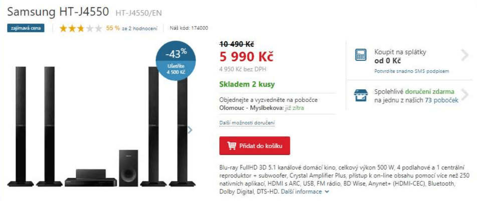 Blu-ray Full HD 3D 5.1 domácí kino