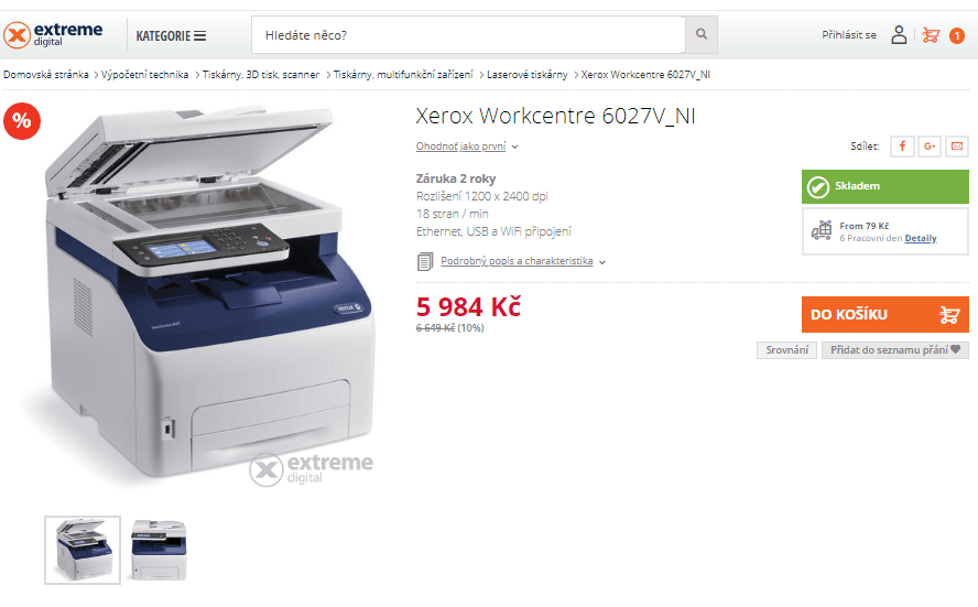 Laserová multifunkce, barva, Xerox, Wifi
