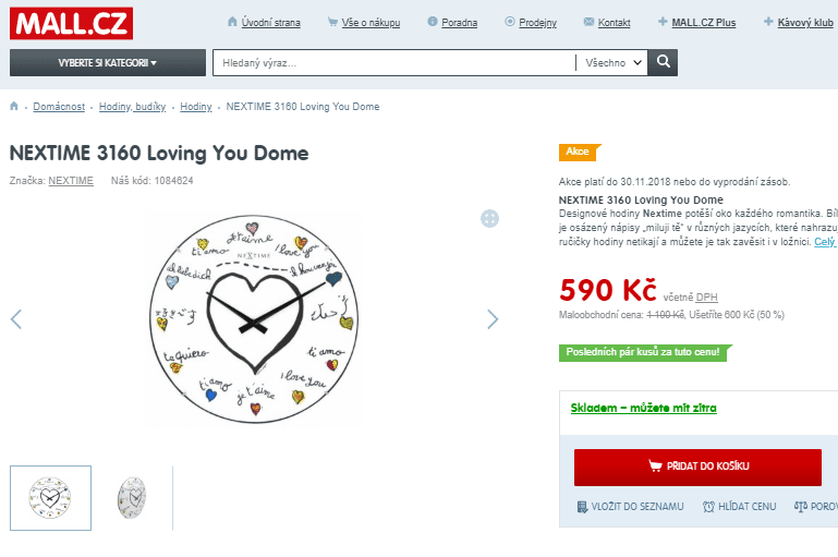 Nástěnné hodiny NeXtime 3160