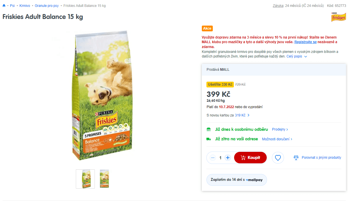 Granule Friskies Adult balance 15 kg