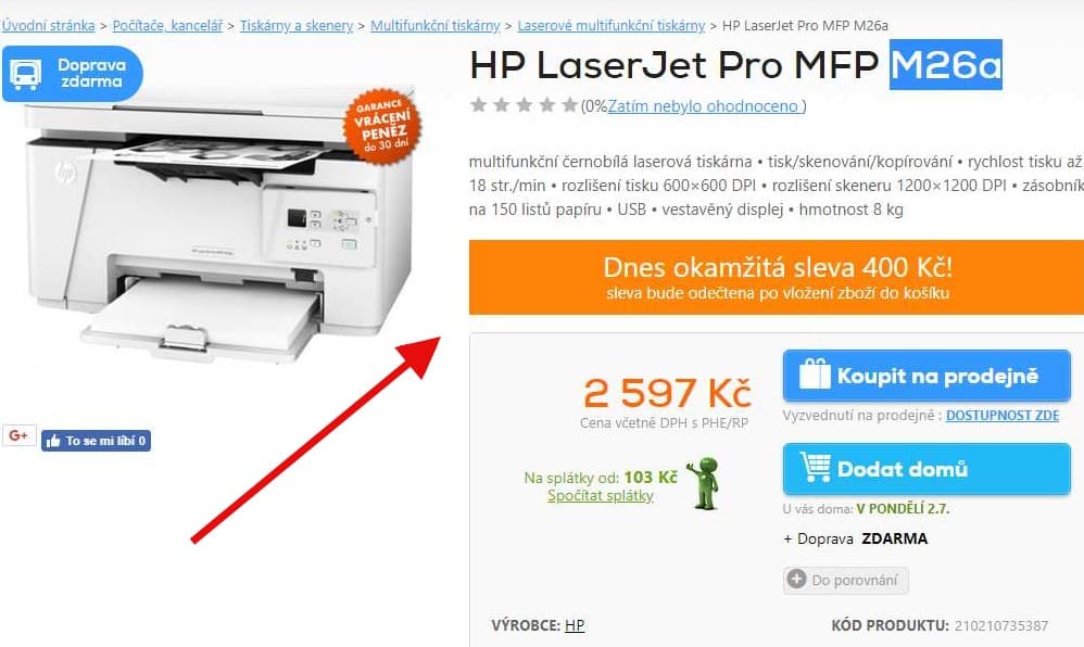 Laserová ČB multifunkce HP LaserJet Pro