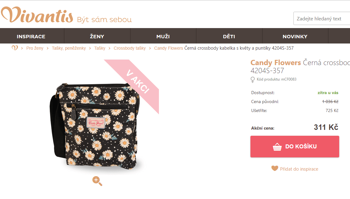 Dámská crossbody kabelka Candy Flowers