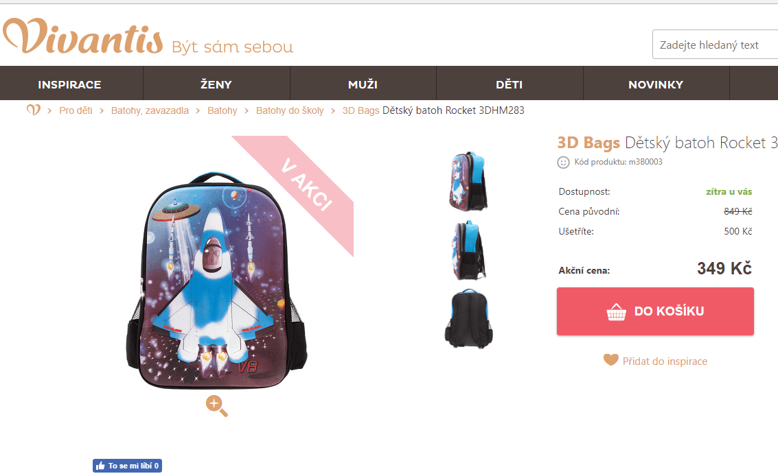 Dětské batohy 3D Bags Rocket