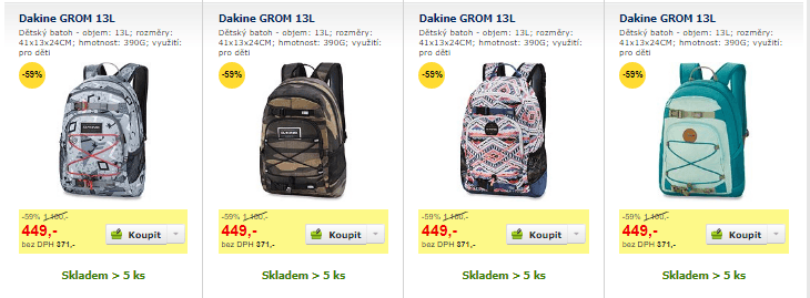 Dětské batohy Dakine Grom 13L