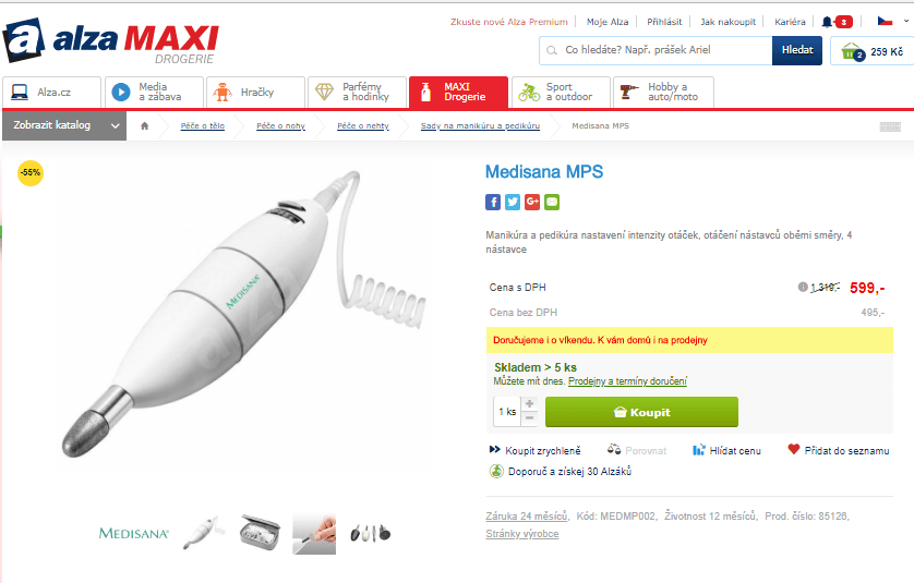 Manikúra a pedikúra Medisana MPS