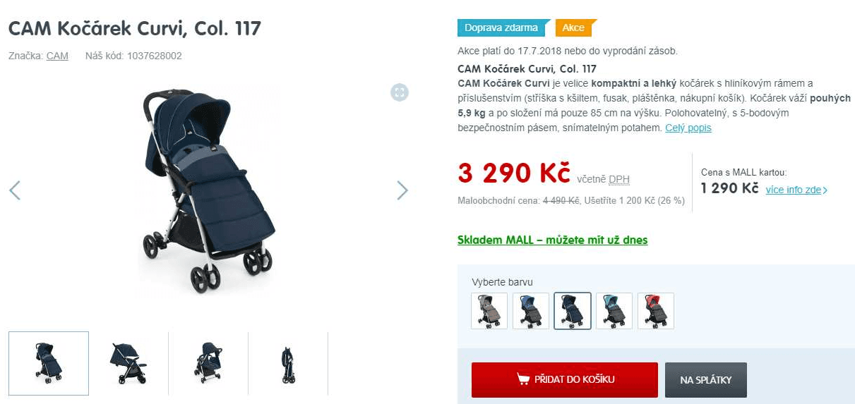 Sportovní kočárek Cam Curvi 2017