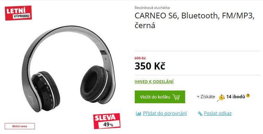 Bluetooth sluchátka Carneo S6