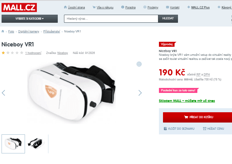 Virtuální realita Niceboy VR1
