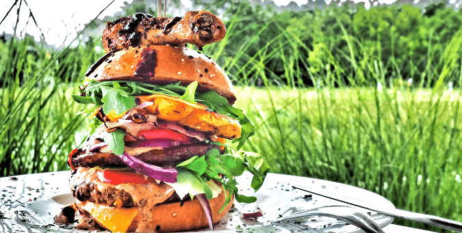 Empat daging burger (350 g masa)