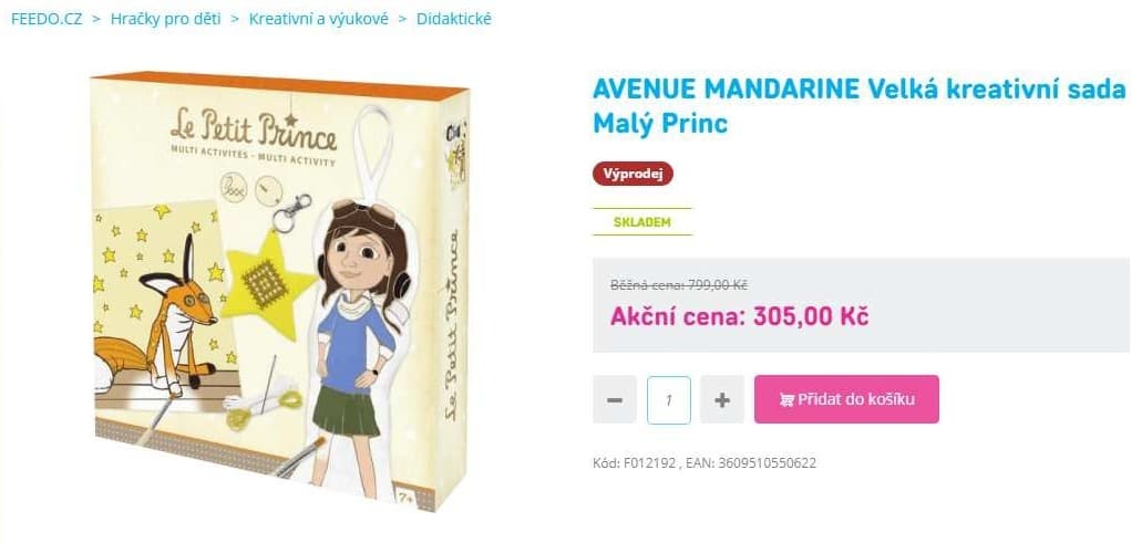 Velká kreativní sada Avenue Mandarine Malý Princ