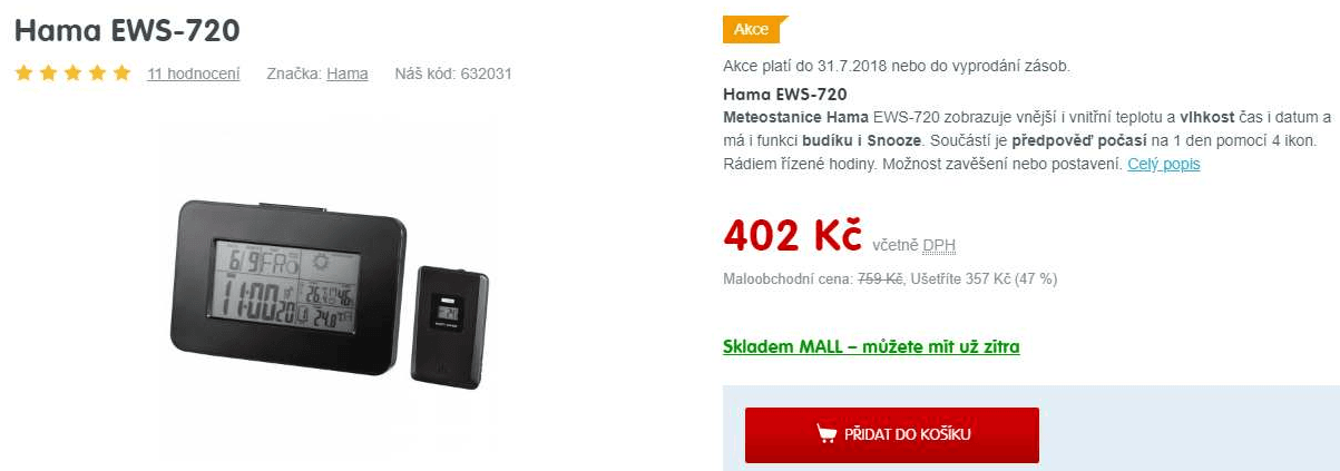 Meteostanice HAMA EWS-720