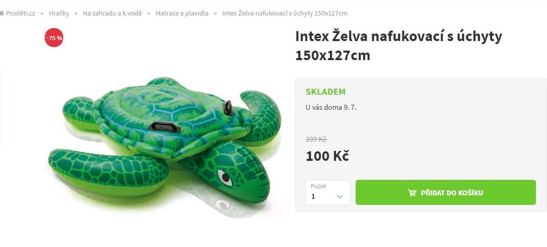 Nafukovací želva  INTEX 150x127cm 