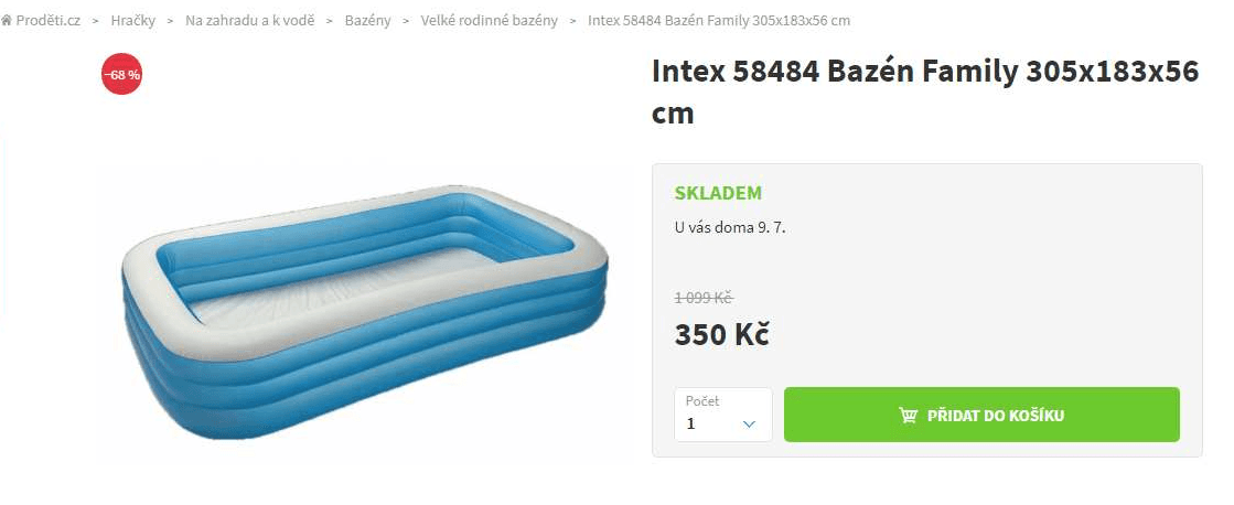 Bazén Intex Family, 3x1,8 metru