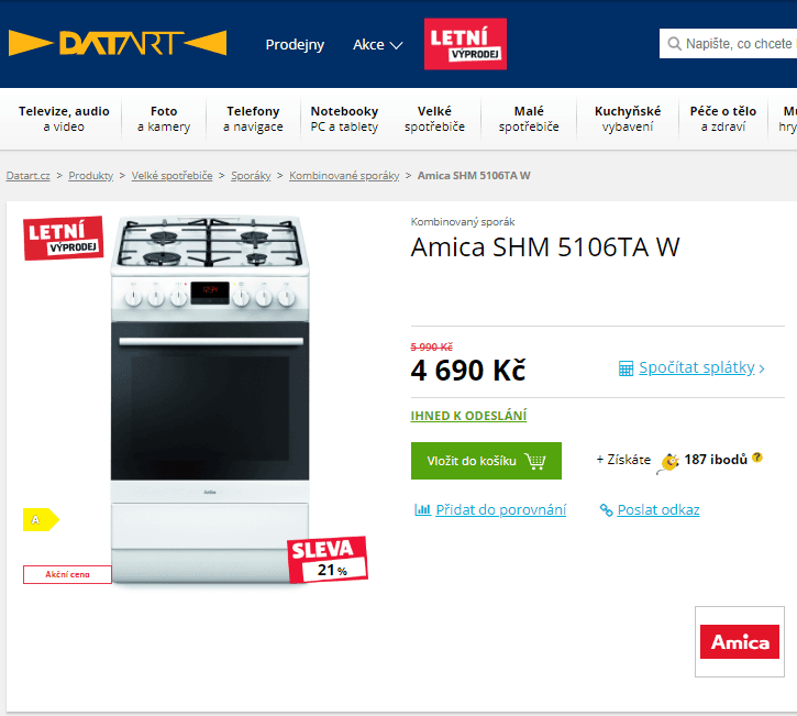 Kombinovaný sporák Amica SHM 5106TA W
