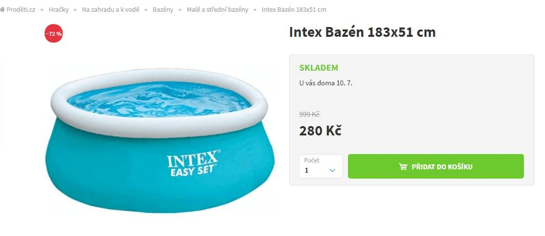 Bazén Intex Easy Set, 183 cm
