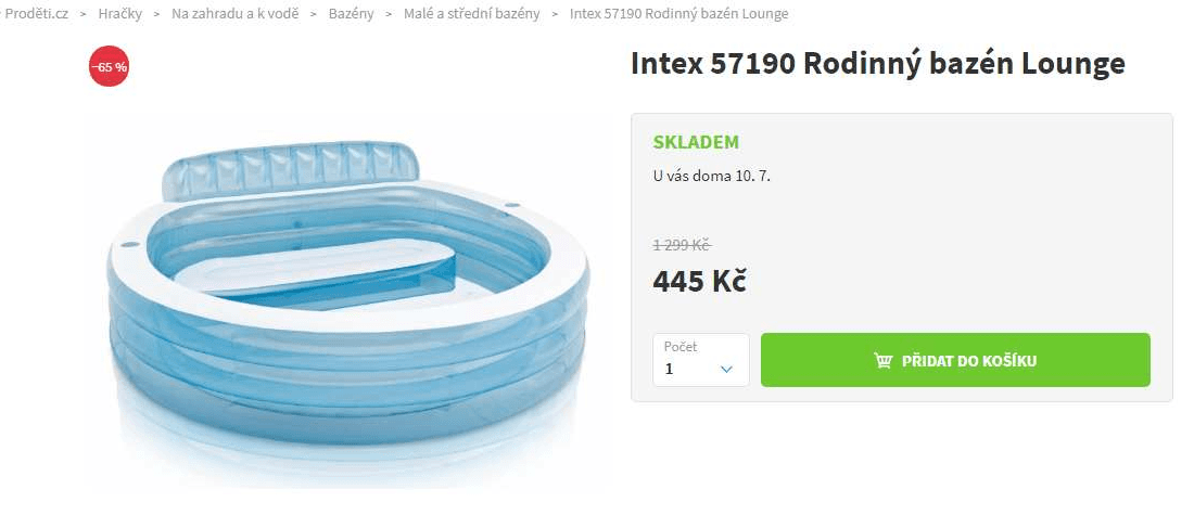Bazének Intex Lounge, 2,2x1,6 metru