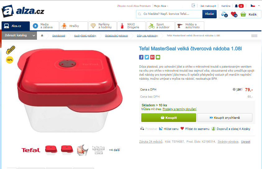 Dóza MasterSeal Tefal, objem 1 l