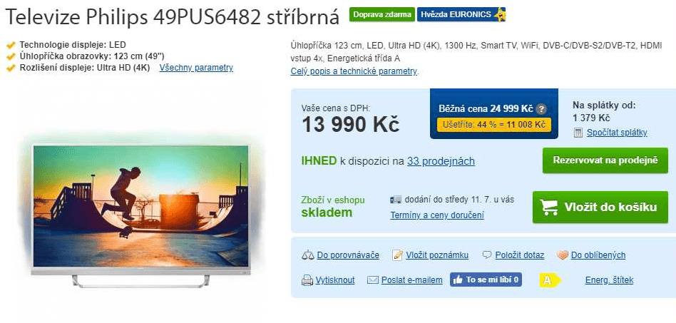 Ultra HD TV, HDR, Smart, 123cm, Philips