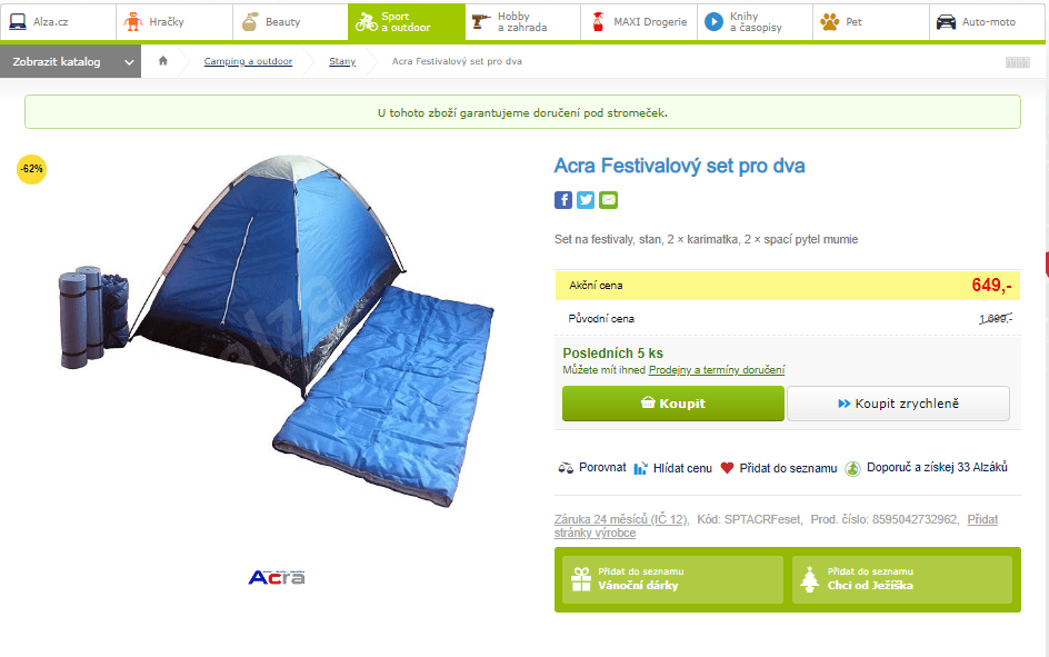 Festivalový set pro dva Acra