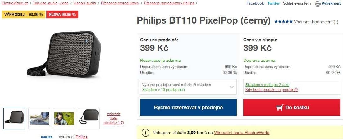 Bezdrátový reproduktor Philips BT110