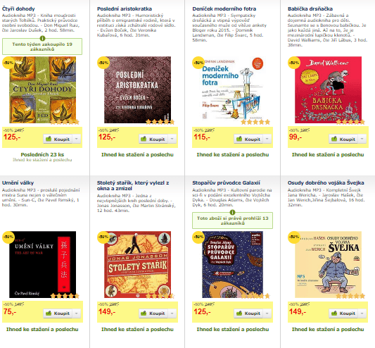 Sleva 50% na audioknižní bestsellery 2018