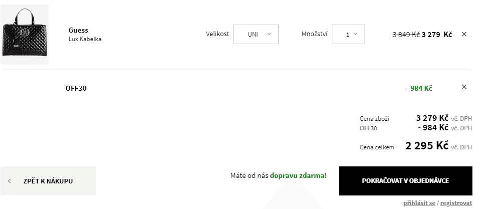 Extra sleva 30% na zlevněnou módu / doplňky