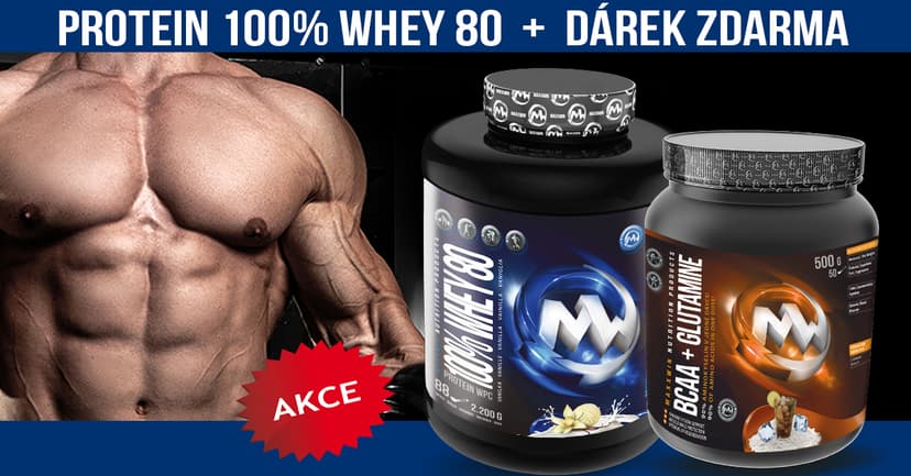 Protein 100% WHEY 80 + BCAA + GLUTAMIN ZDARMA