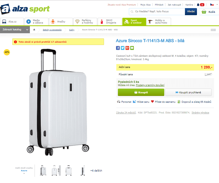 Cestovní kufr Sirocco Azure